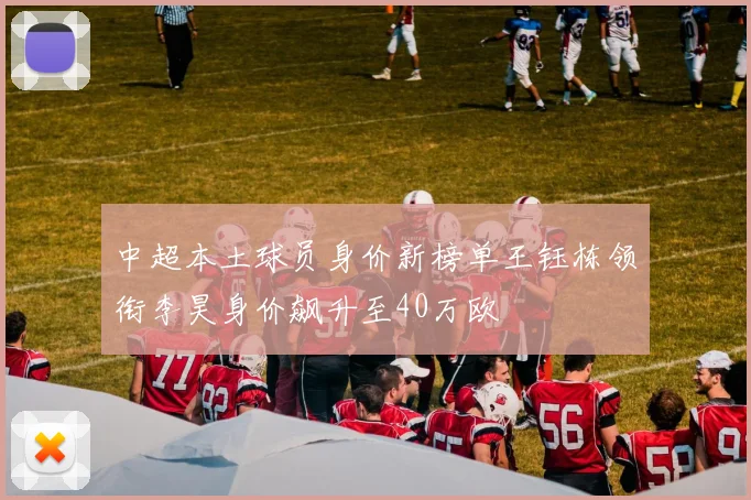 中超本土球员身价新榜单王钰栋领衔李昊身价飙升至40万欧